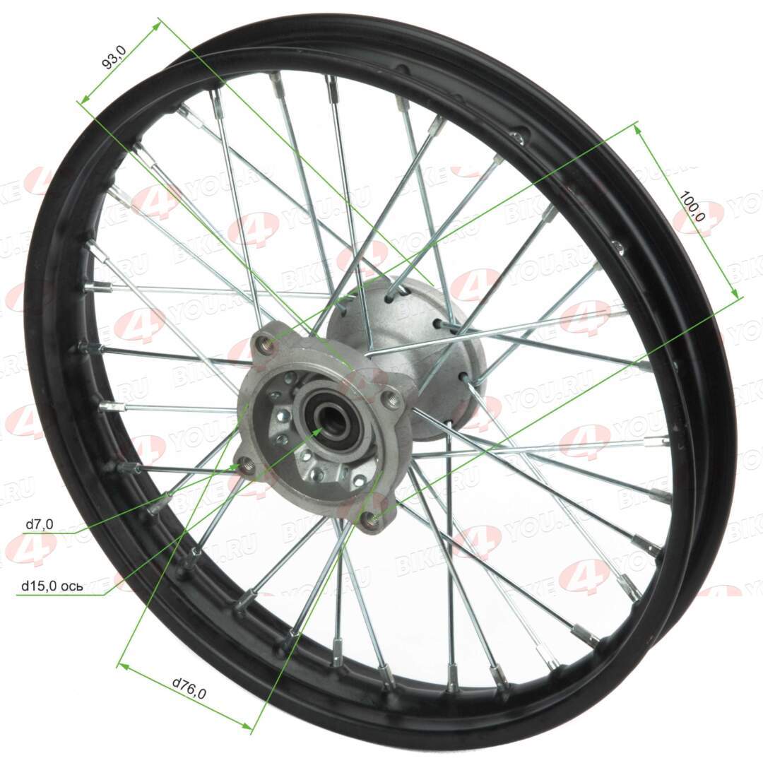 Обод передний 14" (1,40-R14 d=15mm) сталь/черный